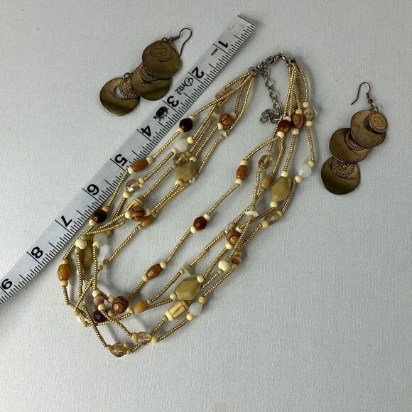 Womens Accessories 4 Bundled Set Necklace and Earrings Boho Dangling - Picture 7 of 9